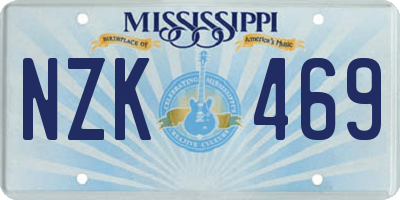 MS license plate NZK469