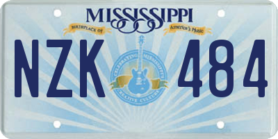 MS license plate NZK484