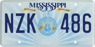 MS license plate NZK486