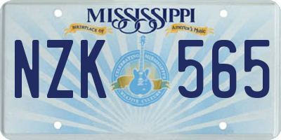 MS license plate NZK565