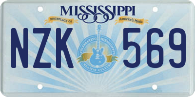 MS license plate NZK569