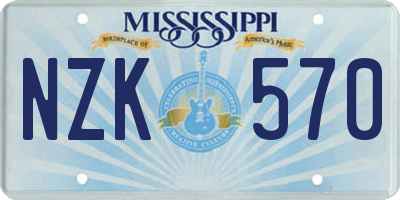 MS license plate NZK570