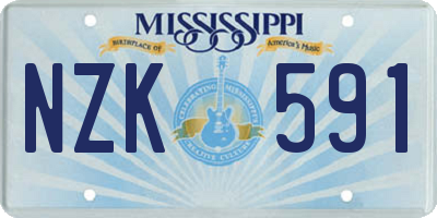 MS license plate NZK591