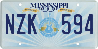 MS license plate NZK594