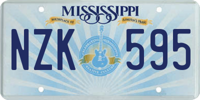 MS license plate NZK595