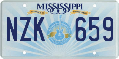 MS license plate NZK659