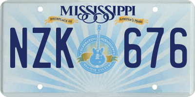 MS license plate NZK676