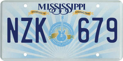 MS license plate NZK679