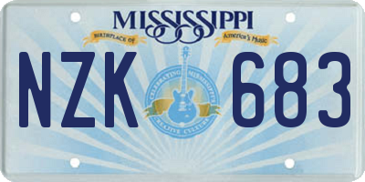 MS license plate NZK683