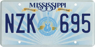 MS license plate NZK695