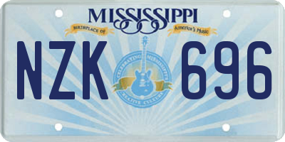 MS license plate NZK696