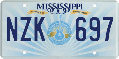 MS license plate NZK697