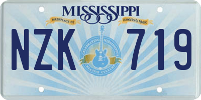 MS license plate NZK719