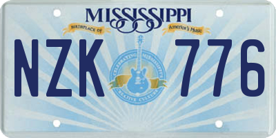 MS license plate NZK776
