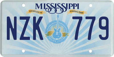 MS license plate NZK779