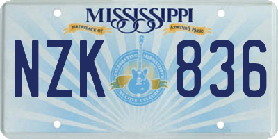 MS license plate NZK836