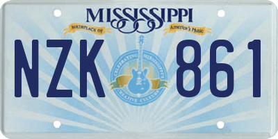 MS license plate NZK861