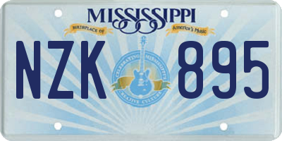 MS license plate NZK895