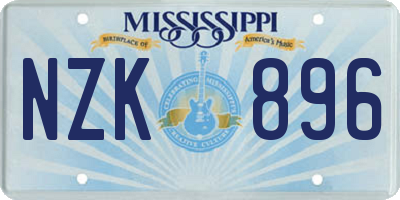 MS license plate NZK896