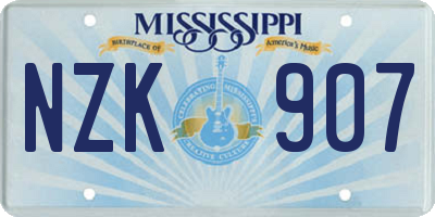 MS license plate NZK907