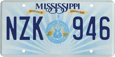 MS license plate NZK946