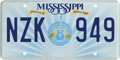 MS license plate NZK949