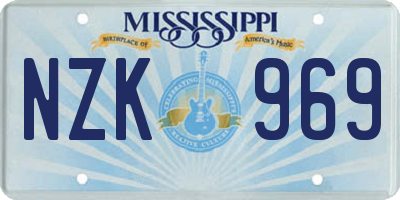 MS license plate NZK969