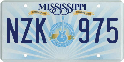 MS license plate NZK975