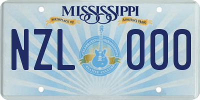 MS license plate NZL000