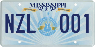 MS license plate NZL001