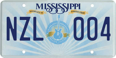 MS license plate NZL004
