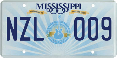 MS license plate NZL009