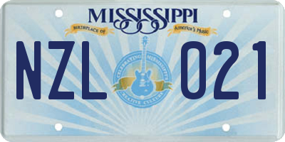 MS license plate NZL021