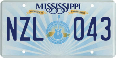 MS license plate NZL043