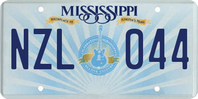MS license plate NZL044