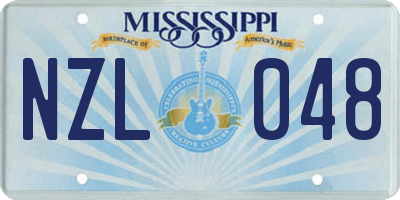 MS license plate NZL048