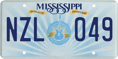 MS license plate NZL049