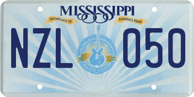 MS license plate NZL050