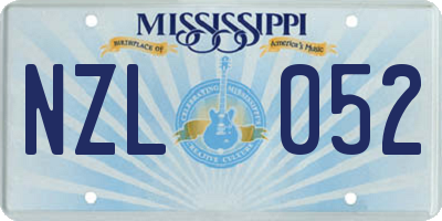 MS license plate NZL052