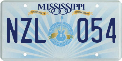 MS license plate NZL054