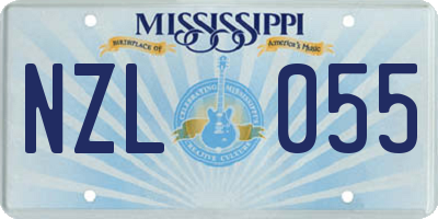MS license plate NZL055