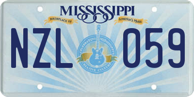 MS license plate NZL059