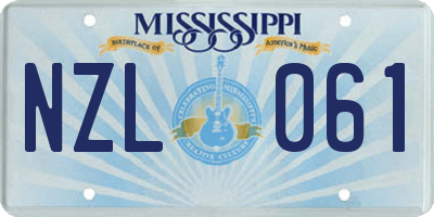 MS license plate NZL061