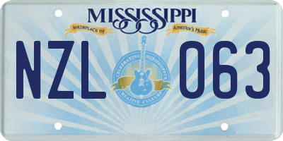 MS license plate NZL063