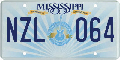 MS license plate NZL064