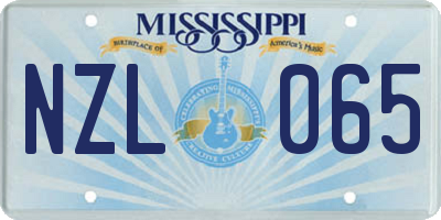 MS license plate NZL065