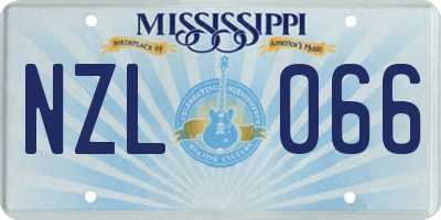 MS license plate NZL066