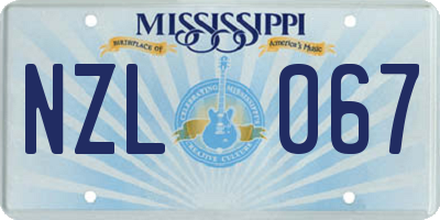 MS license plate NZL067