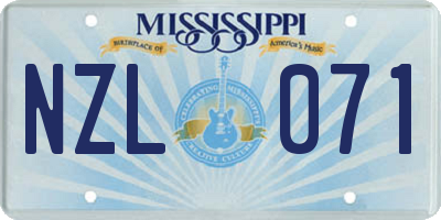 MS license plate NZL071