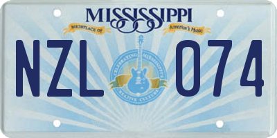 MS license plate NZL074